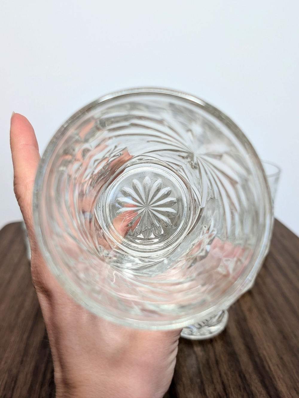 Set Of 10 Vintage 60s Anchor Hocking Prescut Pattern Flat Tumblers Pressed Glass - Picture 7 of 16